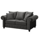 Sofa 2-Sitzer Grau Samt | Grau