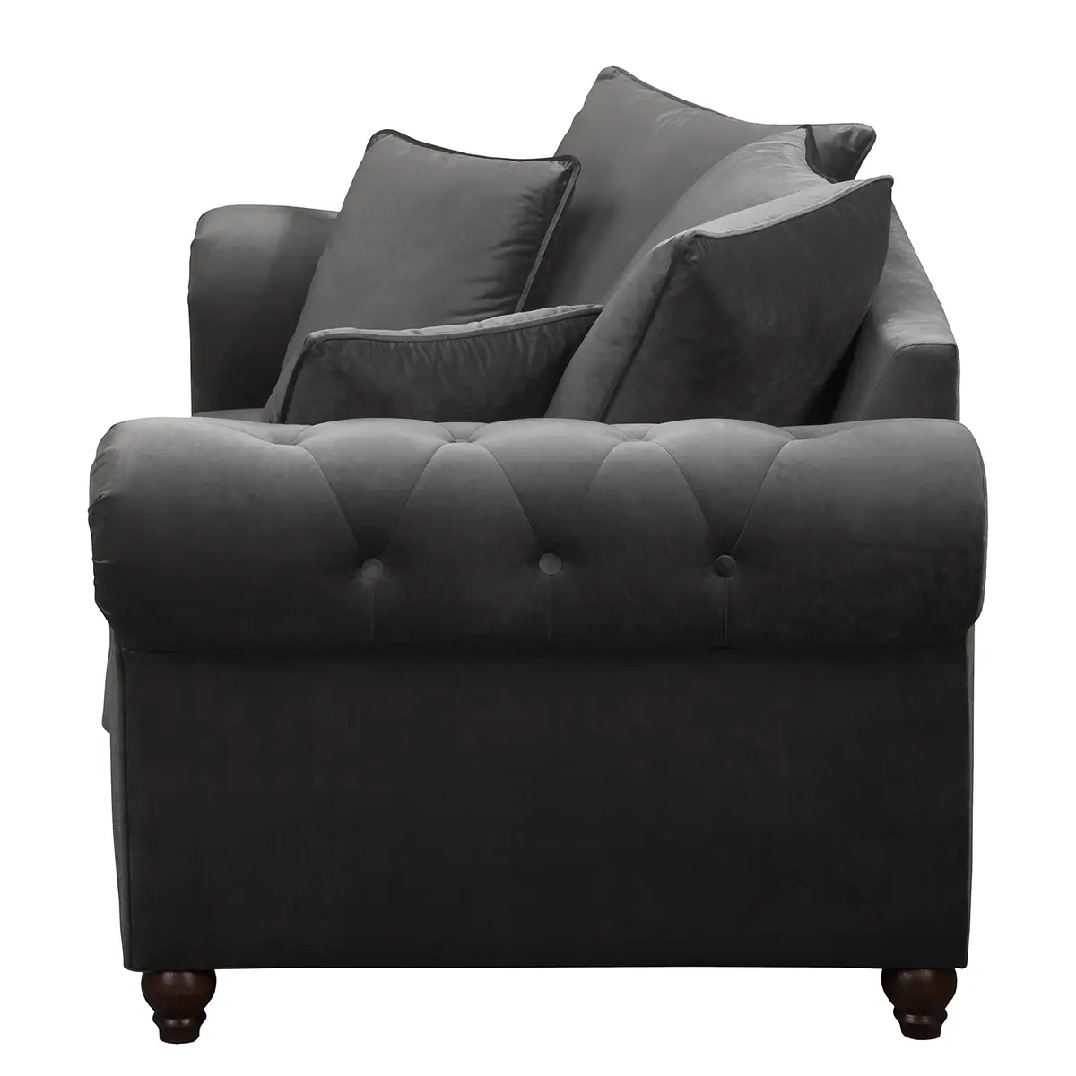 Sofa 2-Sitzer Grau Samt | Grau