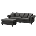Jack & Alice Bigsofa Grau/Grau Samt | Grau