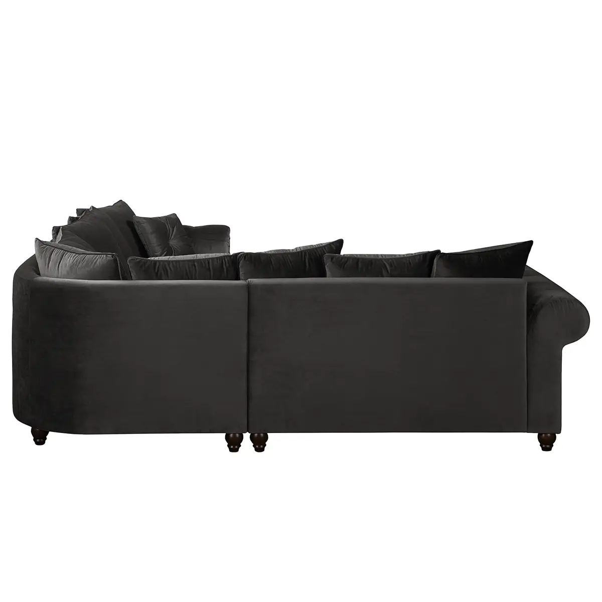 Ecksofa Grau Samt | Grau