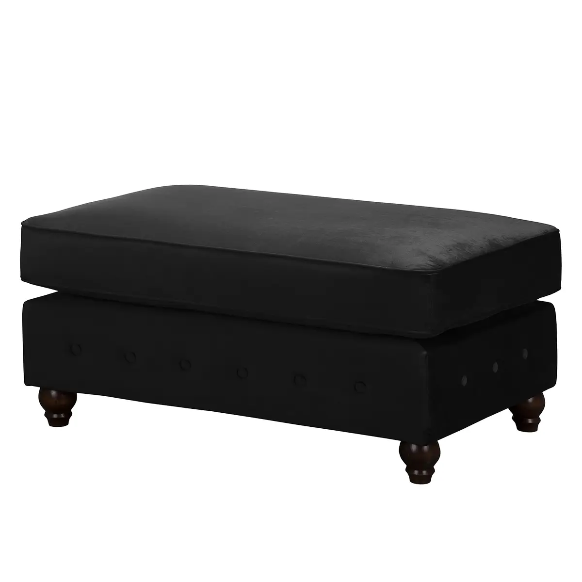 Sessel Schwarz mit Hocker | Schwarz