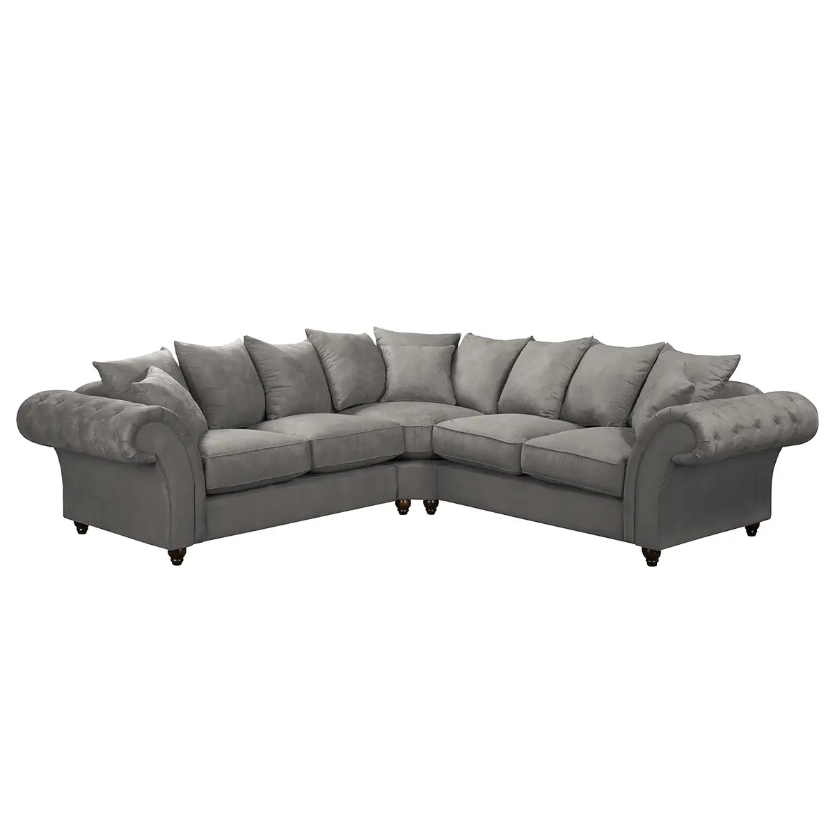 Ecksofa Grau/Dunkelgrau Microfaser | Grau