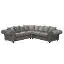 Ecksofa Grau/Dunkelgrau Microfaser | Grau
