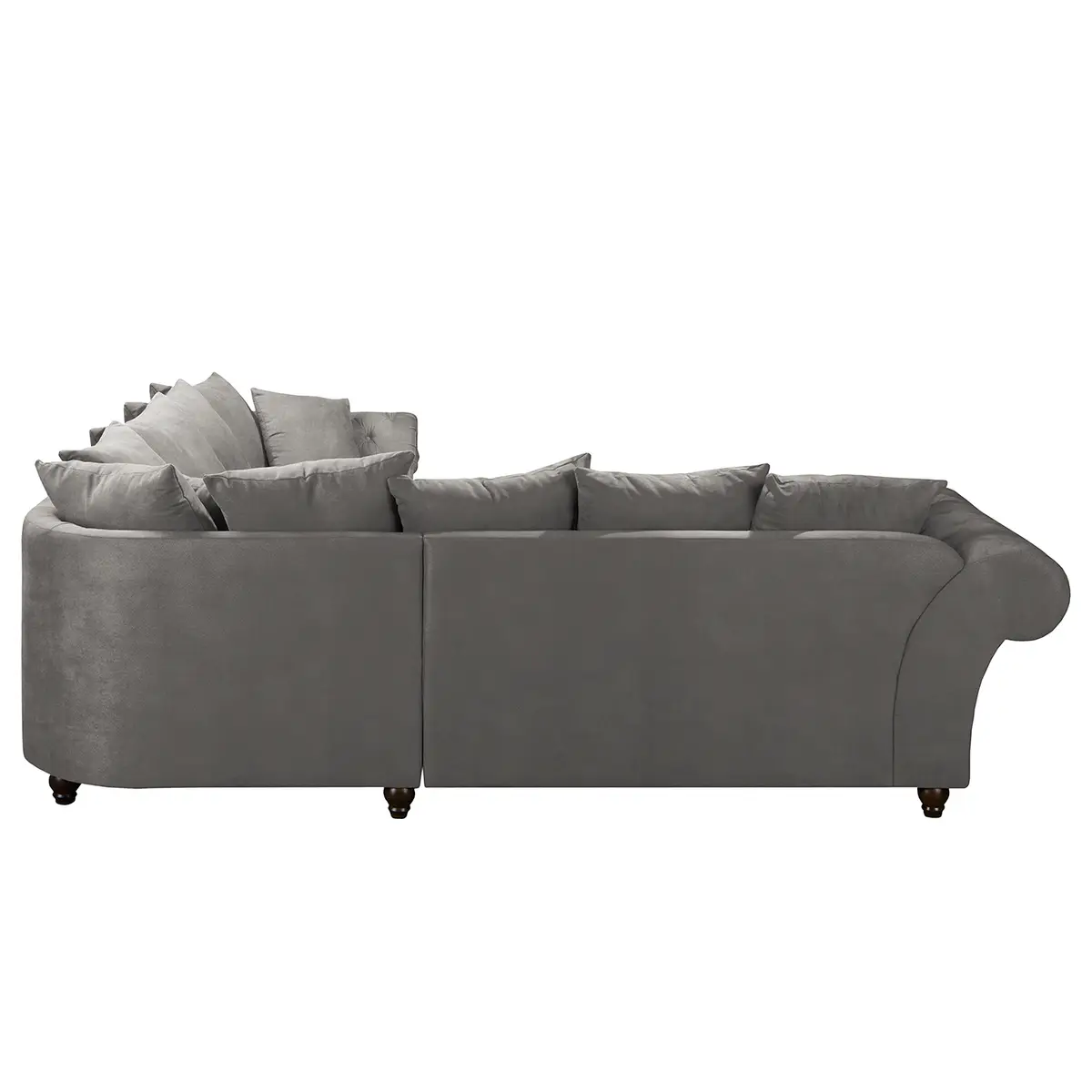 Ecksofa Grau/Dunkelgrau Microfaser | Grau
