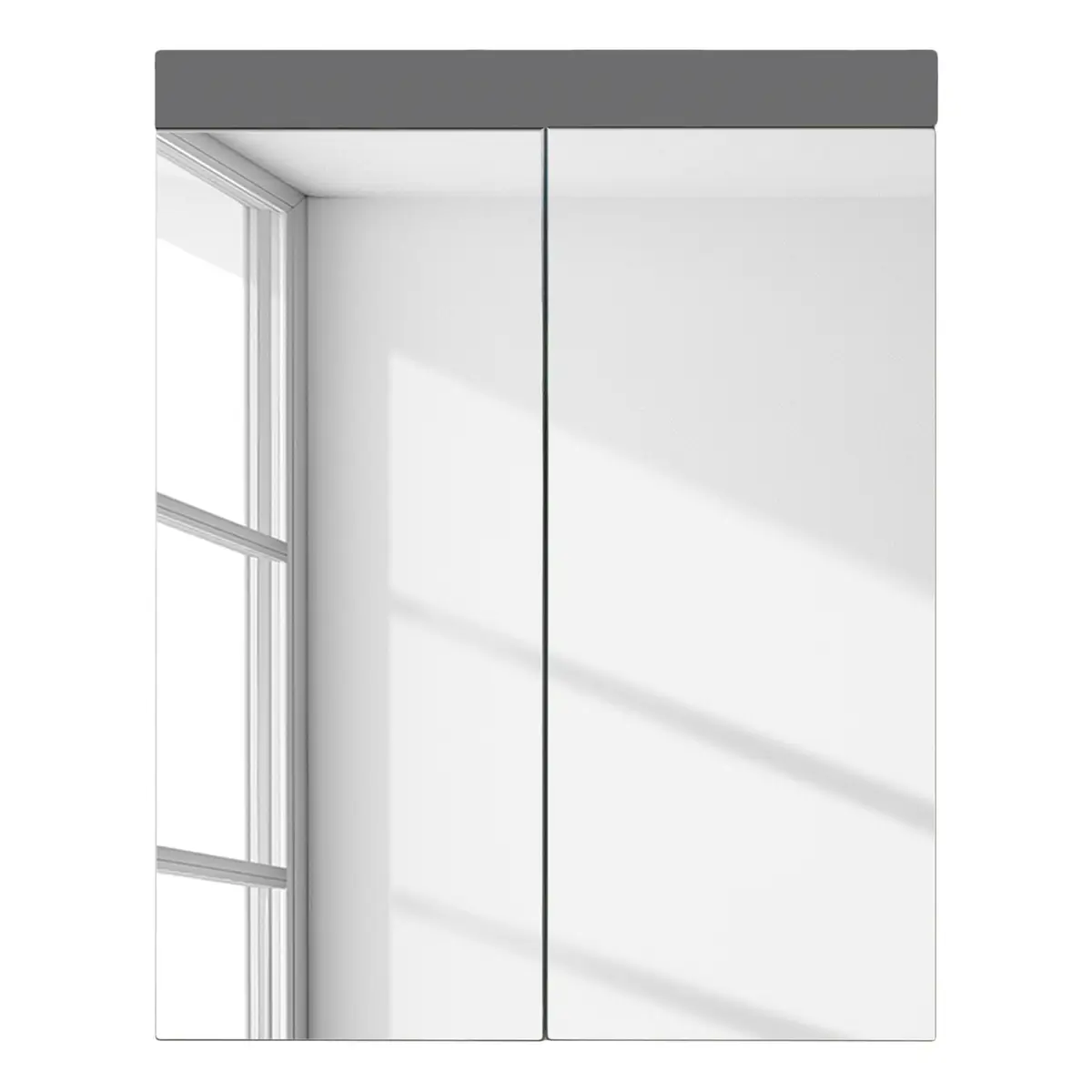 Spiegelschrank I 60 x 77 x 17cm Grau/Grau | Grau