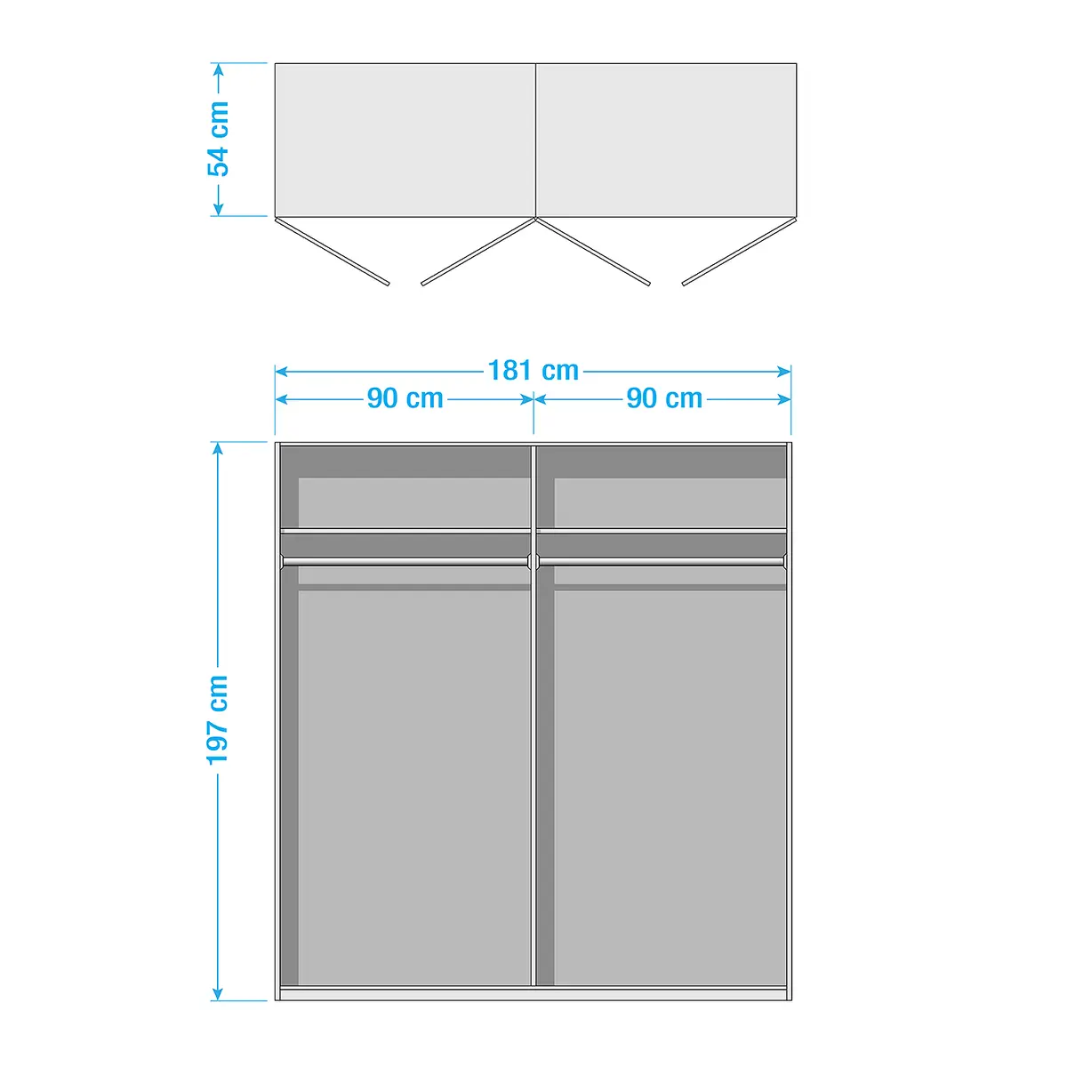 Drehtürenschrank Freiham | Weiß