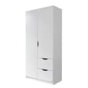 Drehtürenschrank 91cm Weiß/Alpinweiß ohne Spiegeltür/-en | Weiß