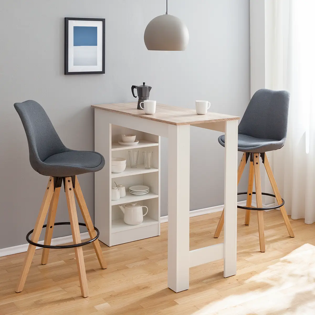 Barstuhl Aledas | Grau