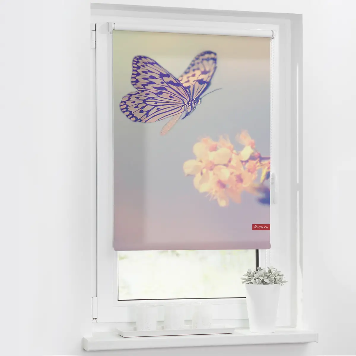 Klemmfix-Rollo Schmetterling | Rot