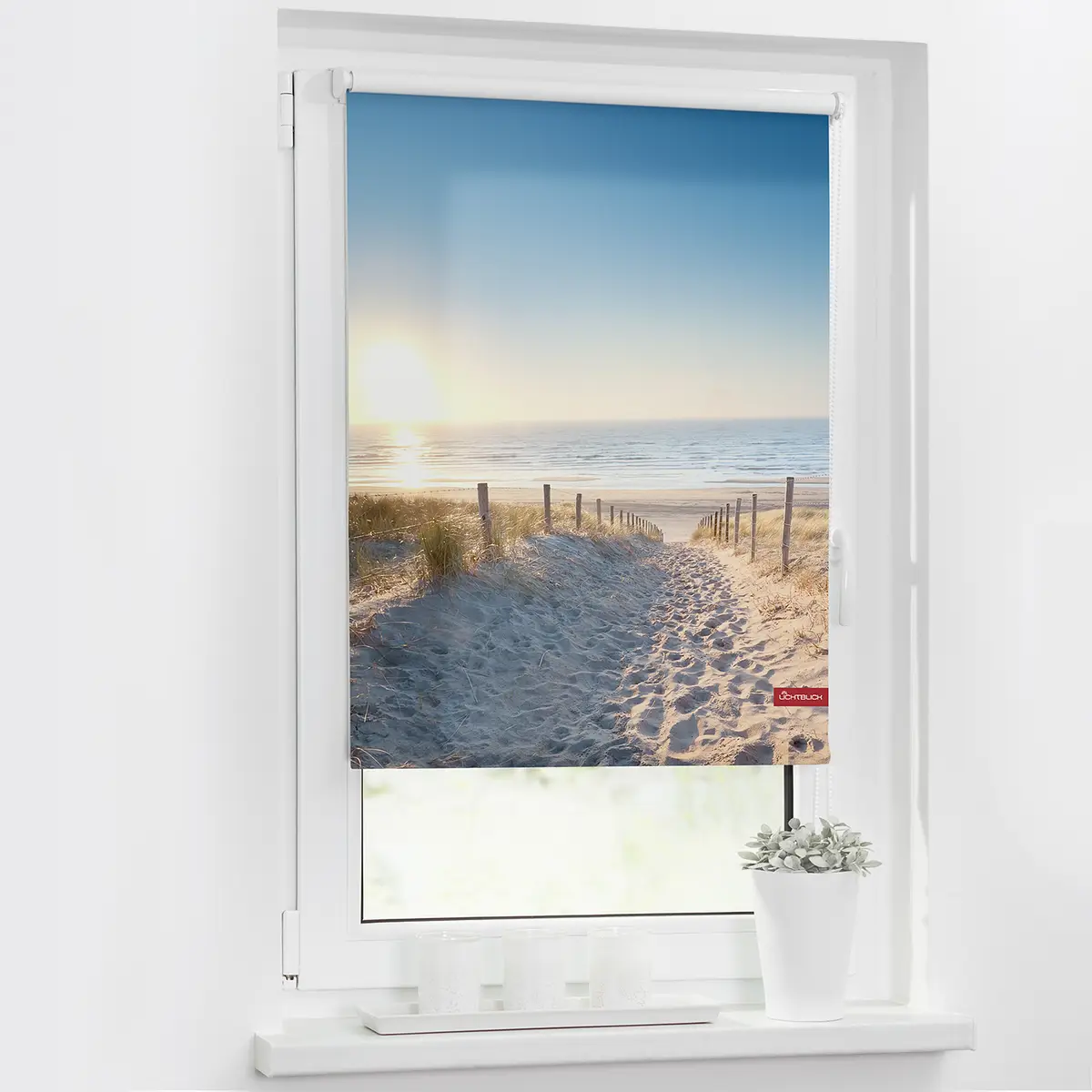 Klemmfix-Rollo Ostseestrand | Blau