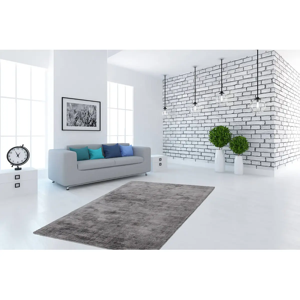 Kurzflorteppich Luxury | Braun