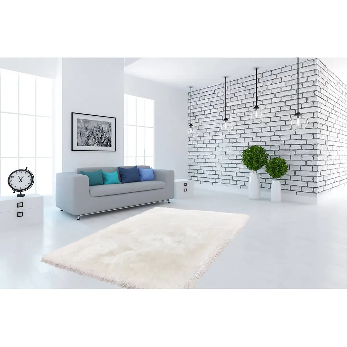 Hochflorteppich Cosy | Weiß