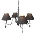 Kronleuchter Castellum Ø 55cm Grau/Grau Baumwollstoff E14