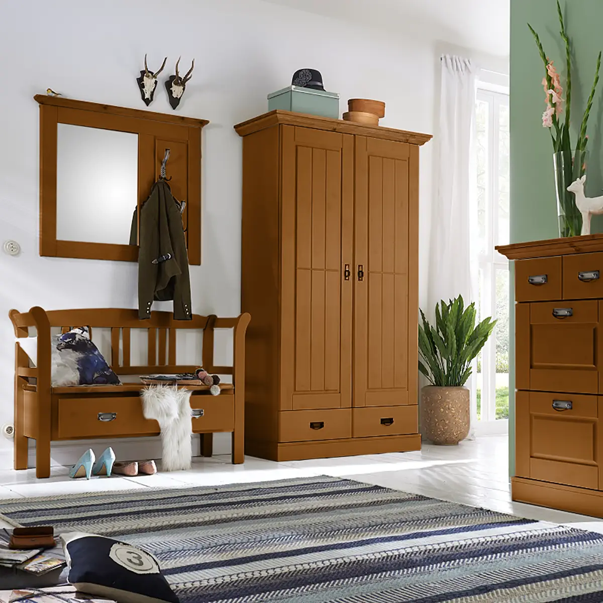 Wandgarderobe | Braun