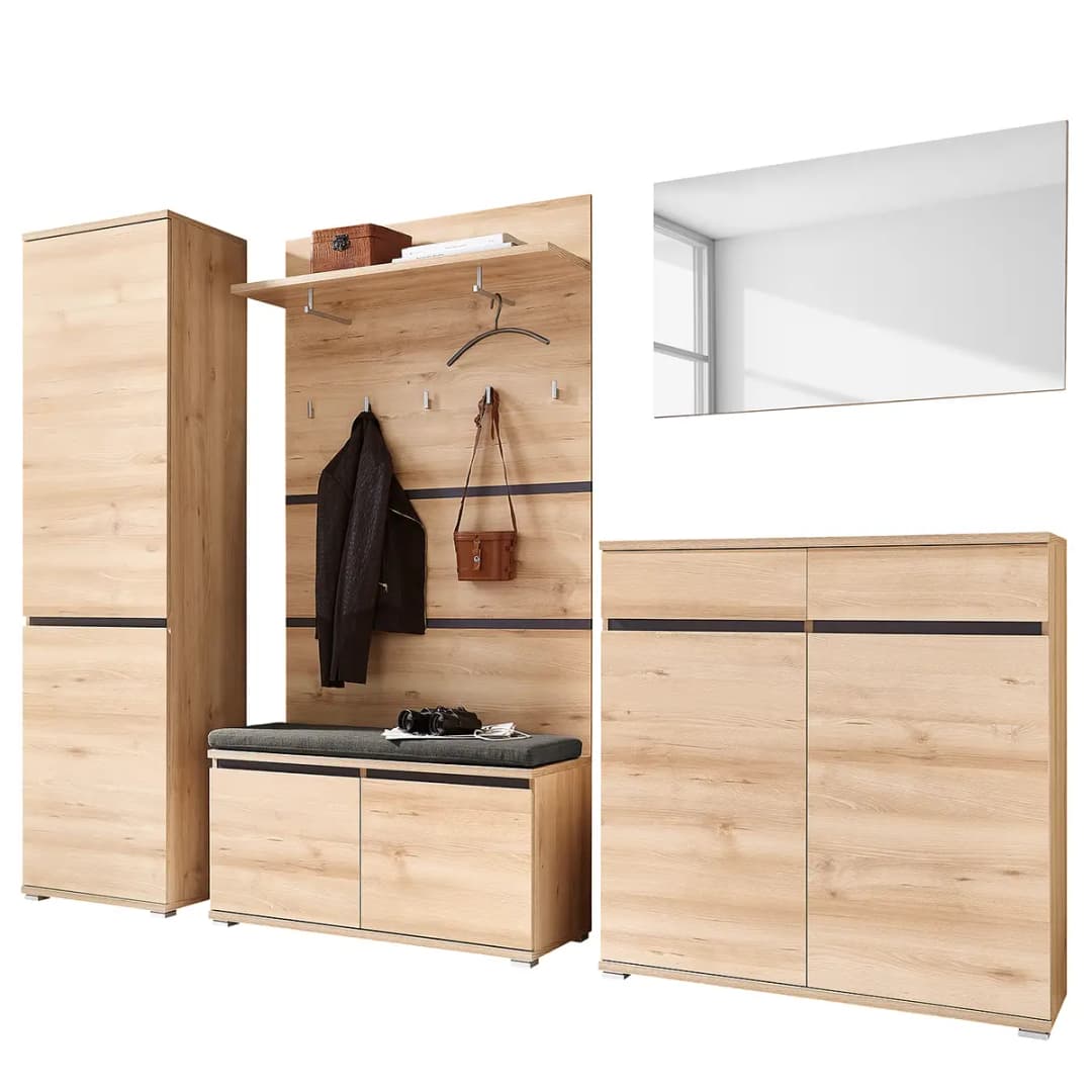 Garderobenset Lissabon I 6-teilig | Braun