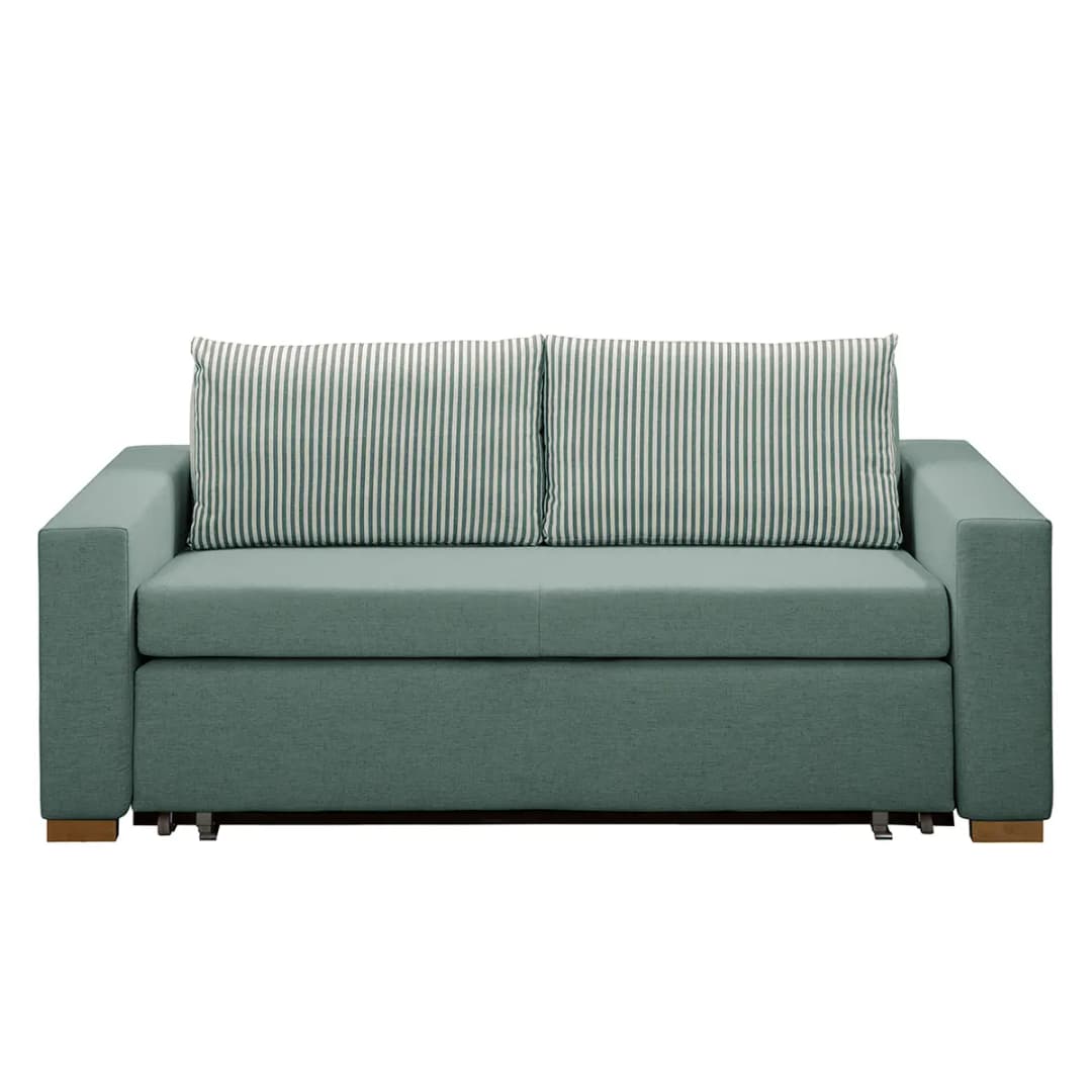 Schlafsofa Basic Grün/Mint Webstoff Sari / Webstoff Habren