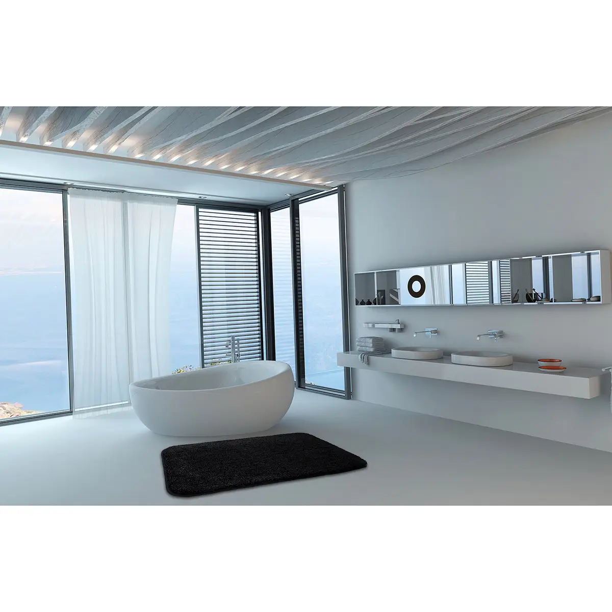Badematte Melange 60 x 100cm Grau/Kohle | Grau