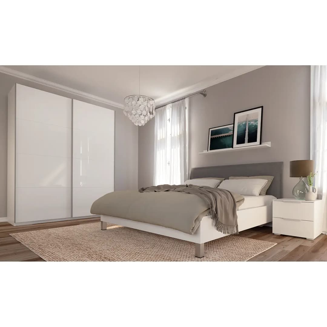 Schwebetürenschrank pure gloss | Weiß