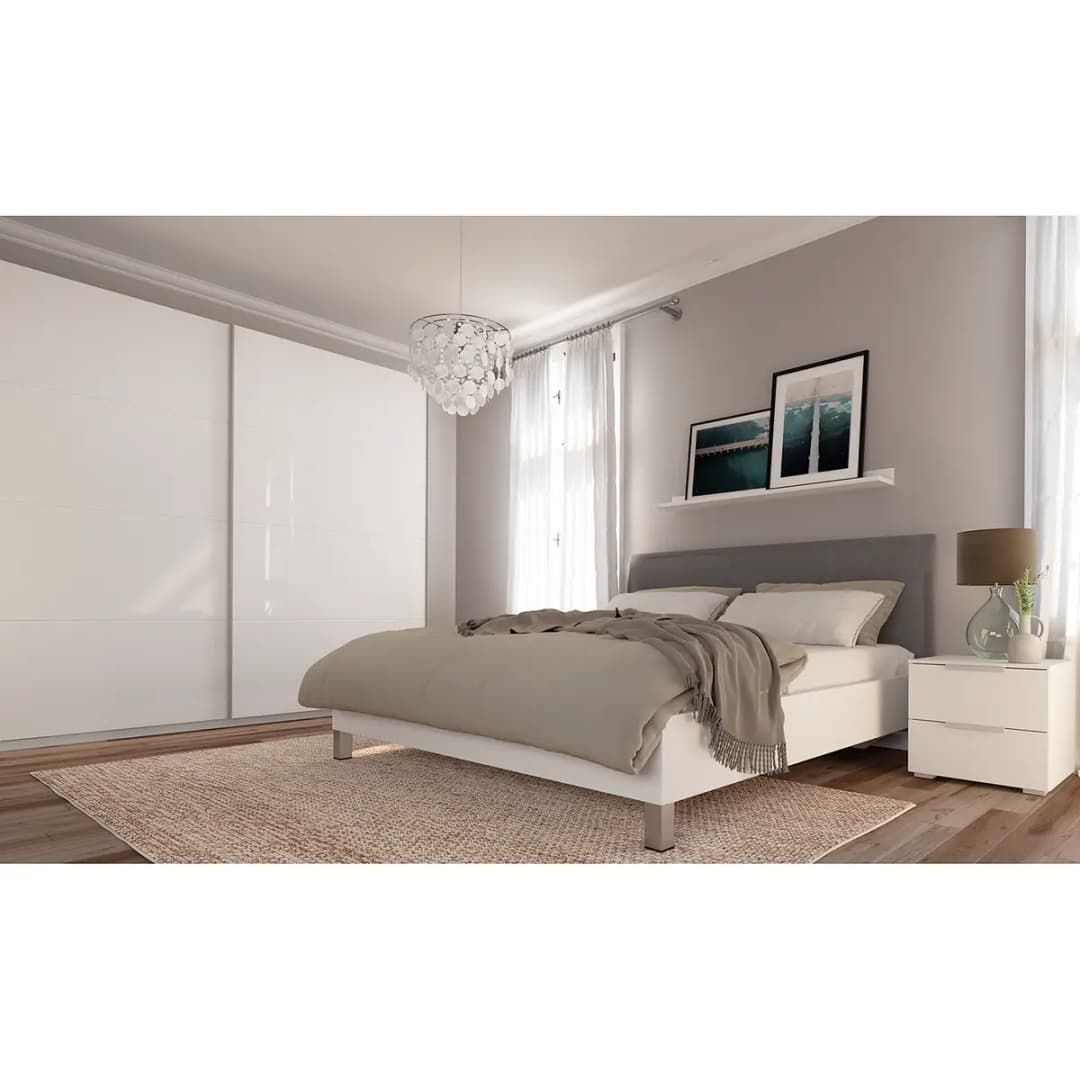 Schwebetürenschrank pure gloss | Weiß