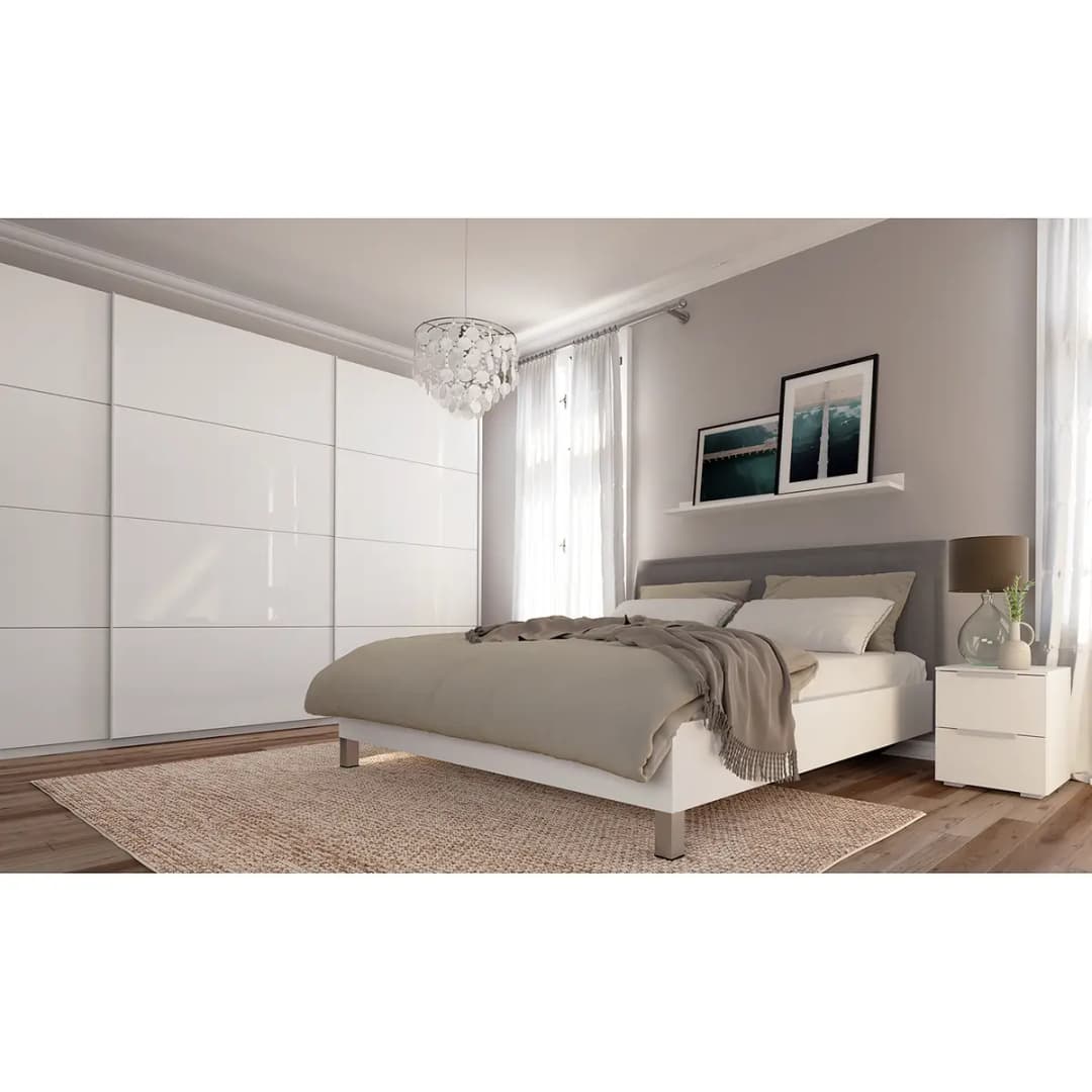 Schwebetürenschrank pure gloss | Weiß