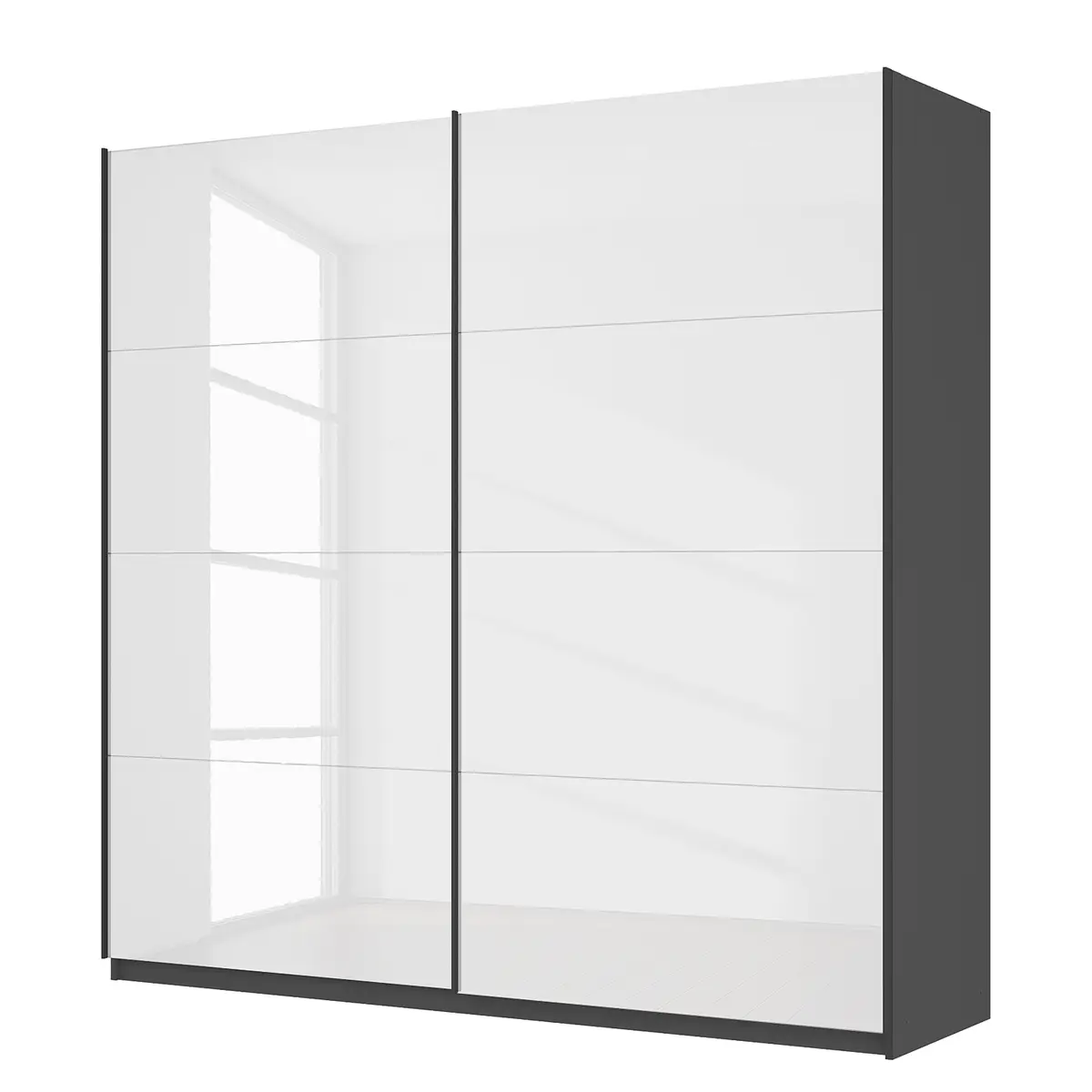Schwebetürenschrank pure gloss | Weiß