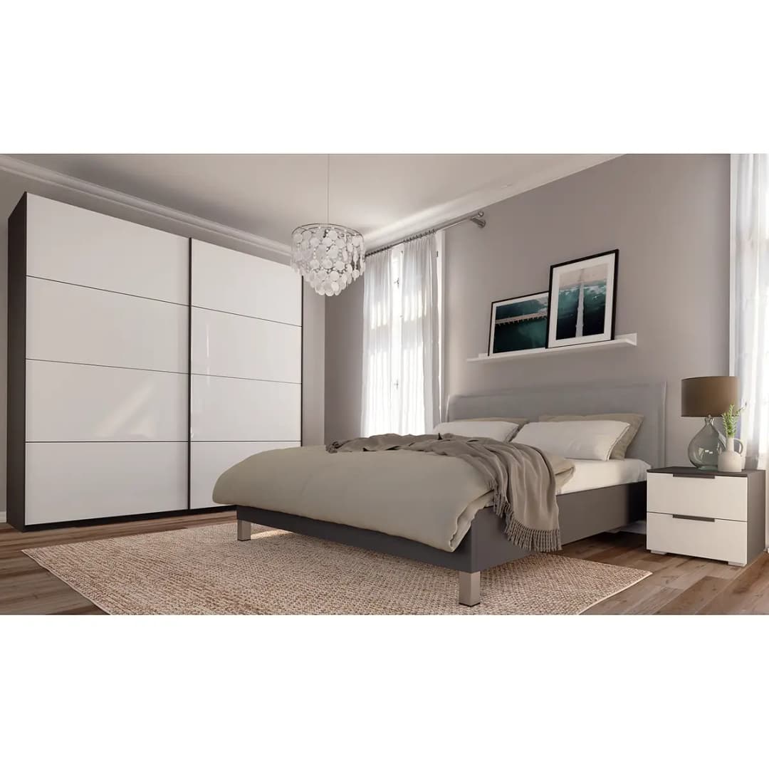 Schwebetürenschrank pure gloss | Weiß