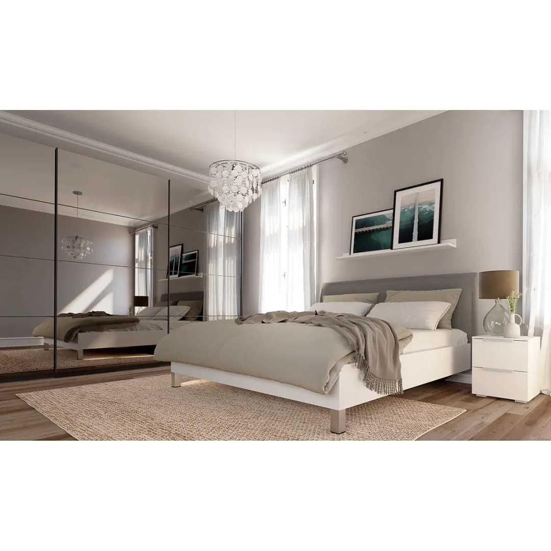 SKØP reflect+ Schwebetürenschrank | Beige
