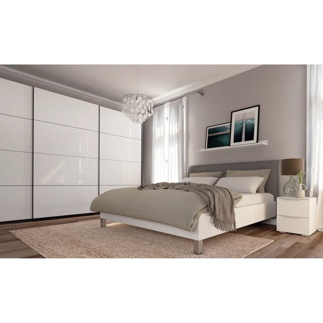 Schwebetürenschrank pure gloss | Weiß