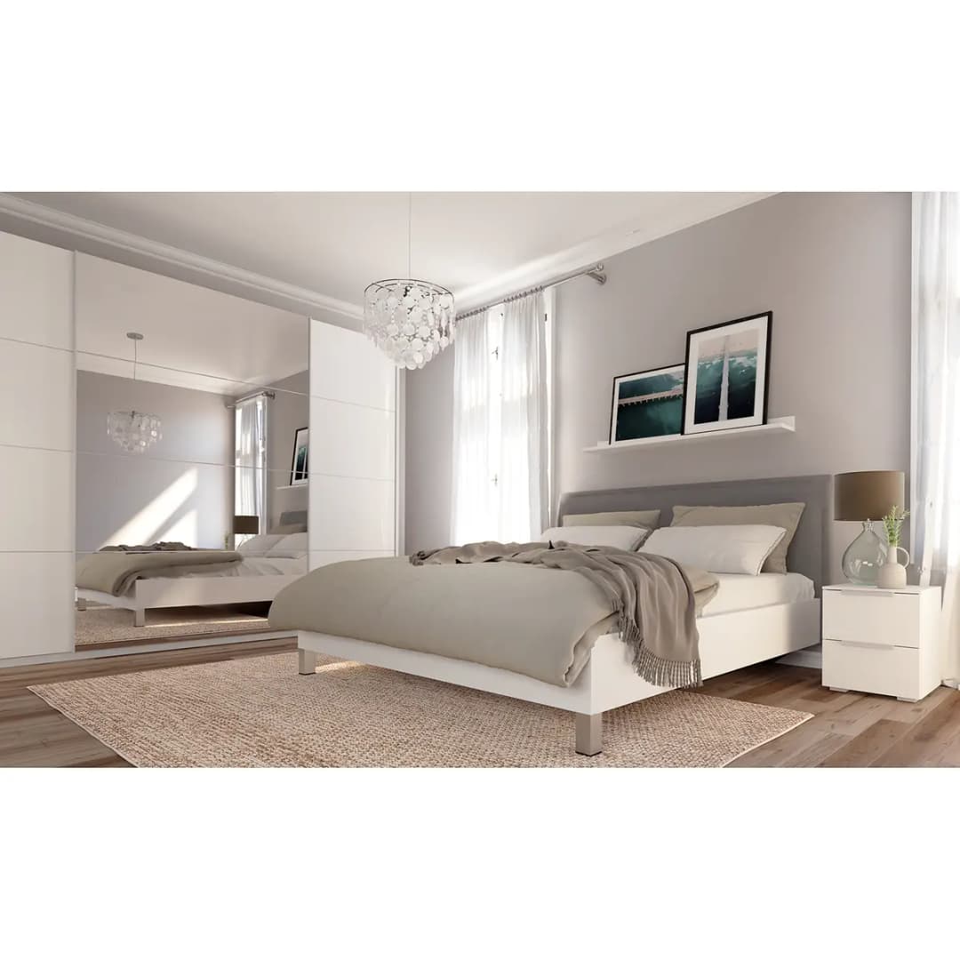 Schwebetürenschrank gloss reflect 315 x 236cm Weiß/Hochglanz