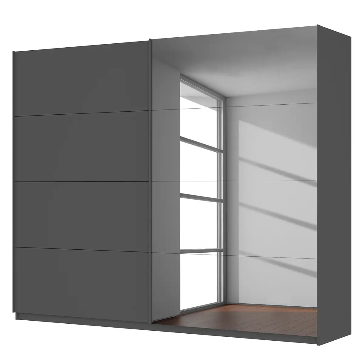 SKØP Schwebetürenschrank pure reflect+ | Beige