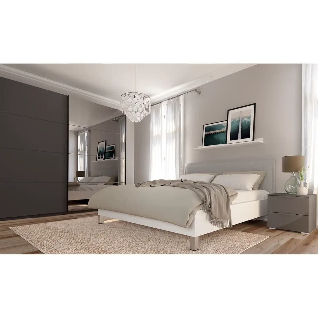 SKØP Schwebetürenschrank pure reflect+ | Beige