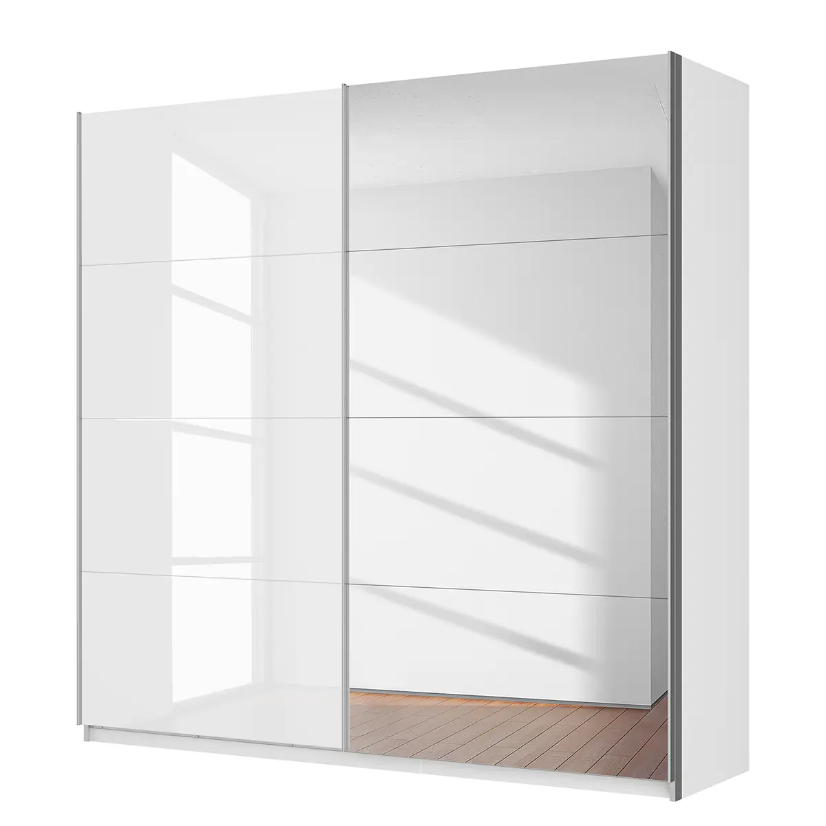 Schwebetürenschrank gloss reflect | Weiß