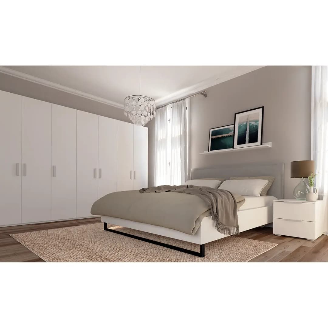 Drehtürenschrank pure 315 x 222cm Beige/Alpinweiß | Weiß