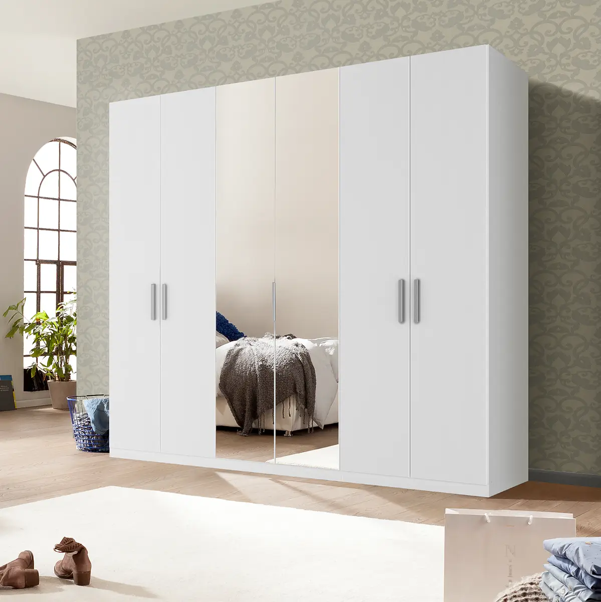 Drehtürenschrank pure reflect | Beige
