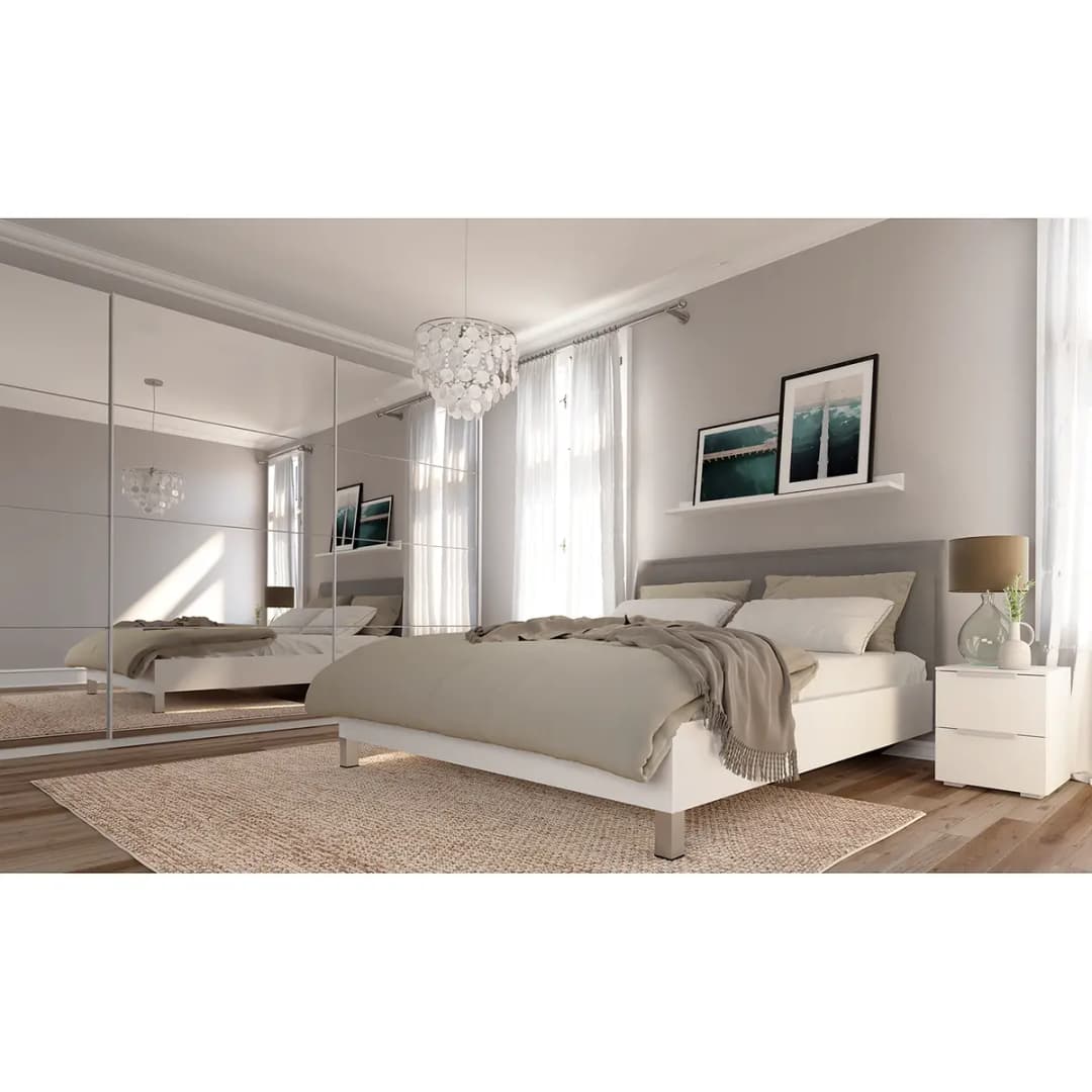 Schwebetürenschrank reflect | Beige