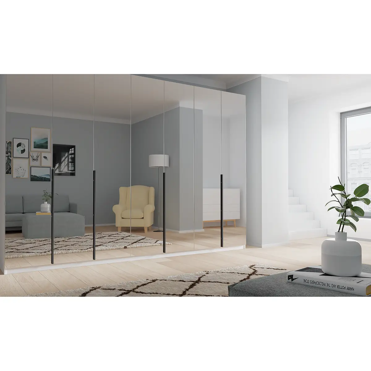Drehtürenschrank reflect | Weiß