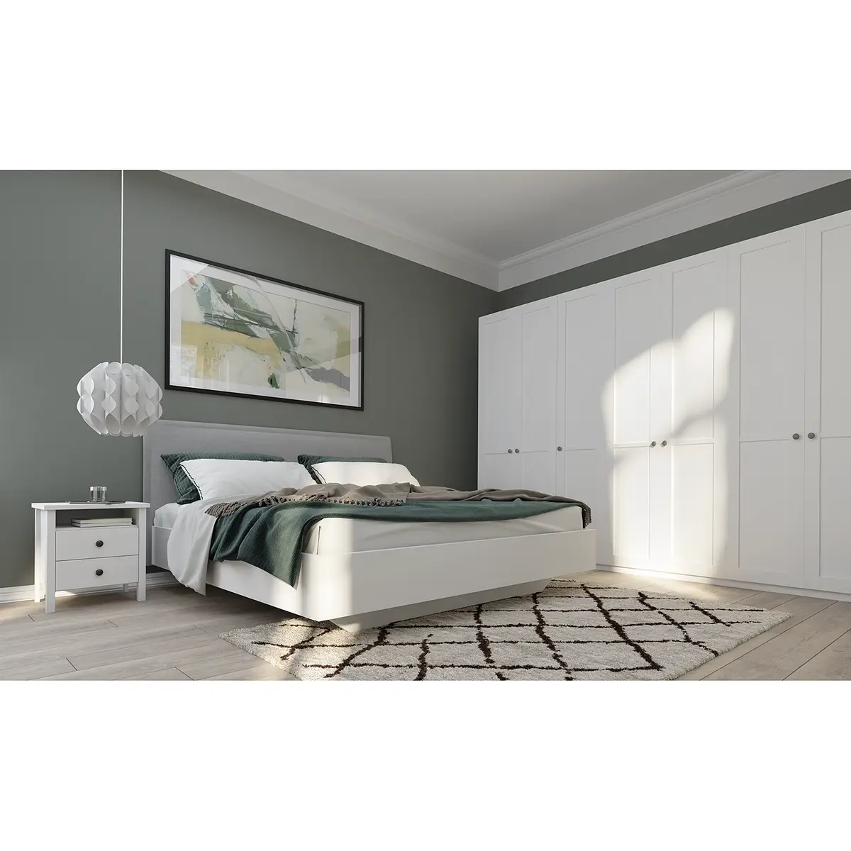 Drehtürenschrank country | Weiß