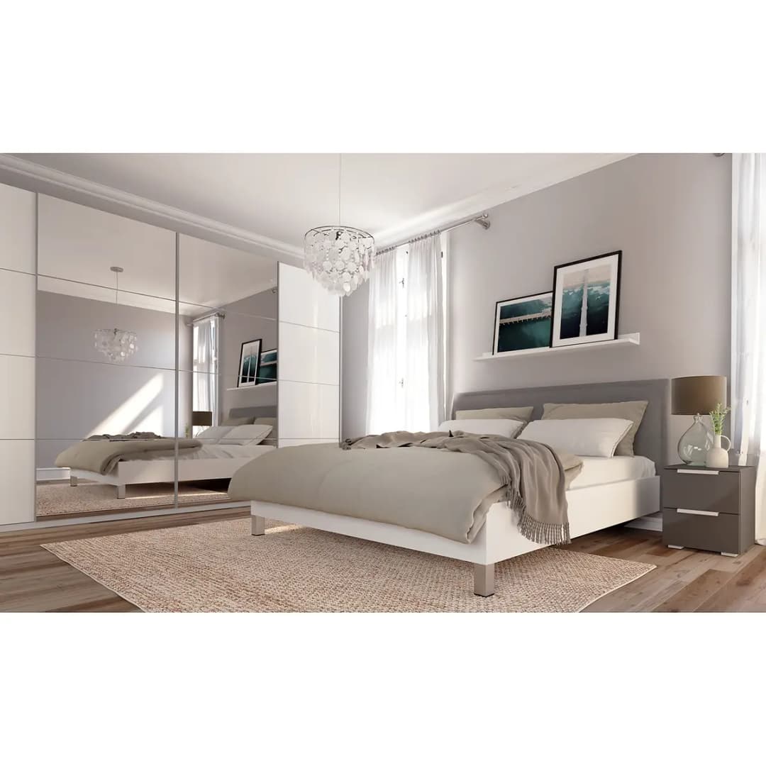 Schwebetürenschrank gloss reflect | Weiß