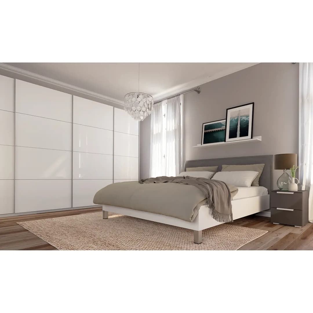 Schwebetürenschrank pure gloss | Weiß