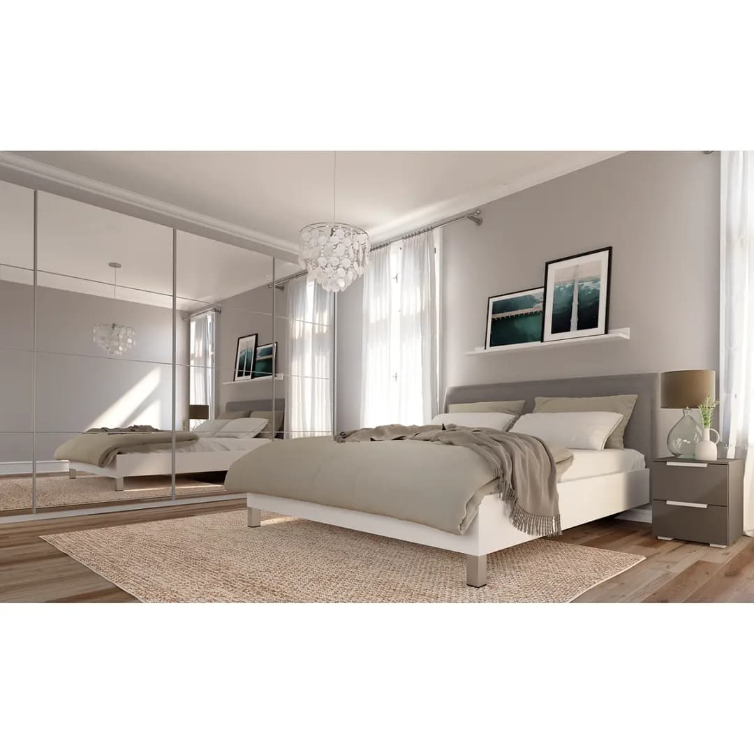home24 Schwebetürenschrank reflect | Beige
