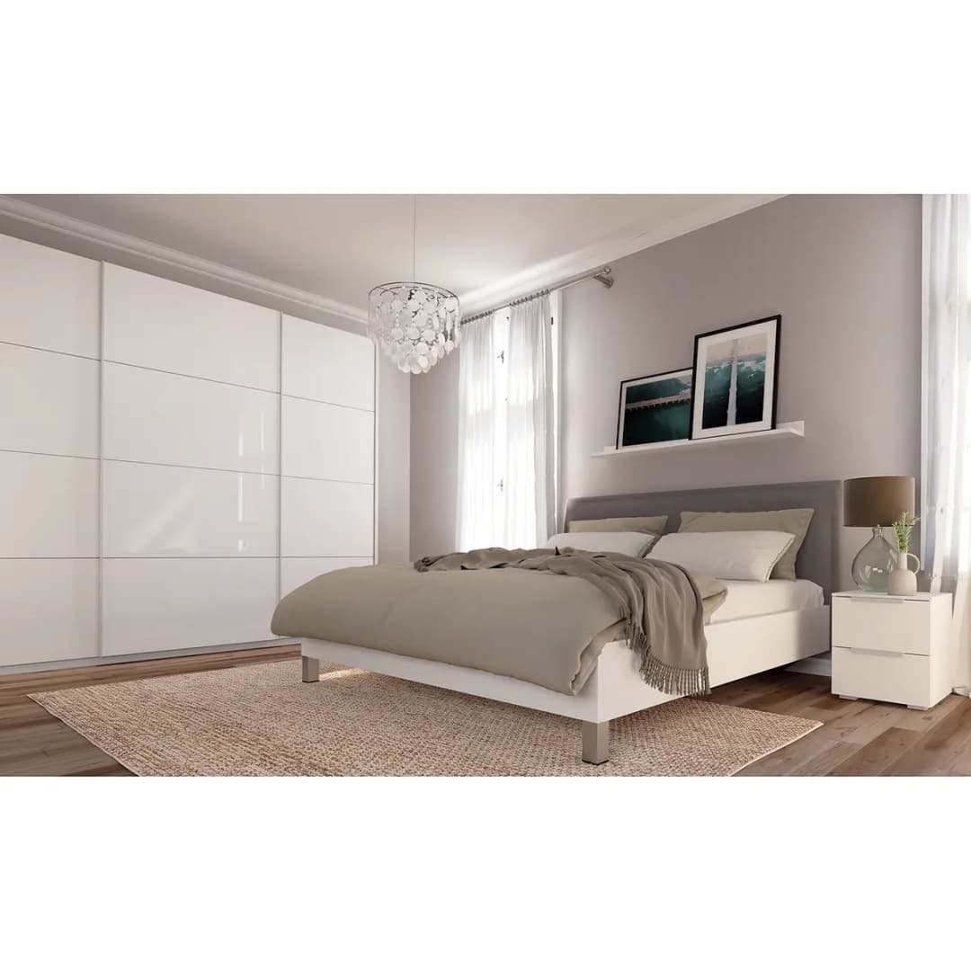 Schwebetürenschrank pure gloss | Weiß