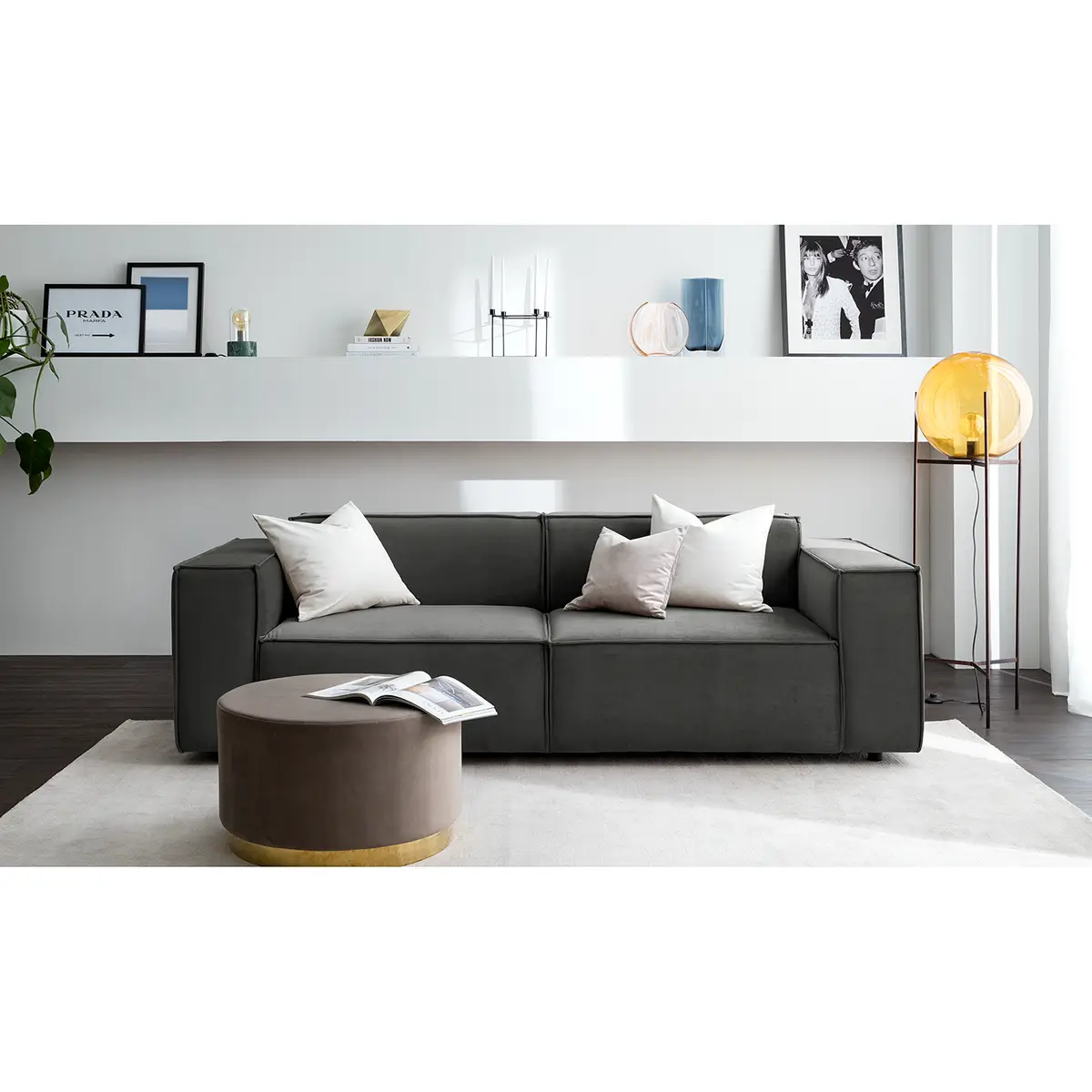 2,5-Sitzer Sofa Samt Shyla | Grün