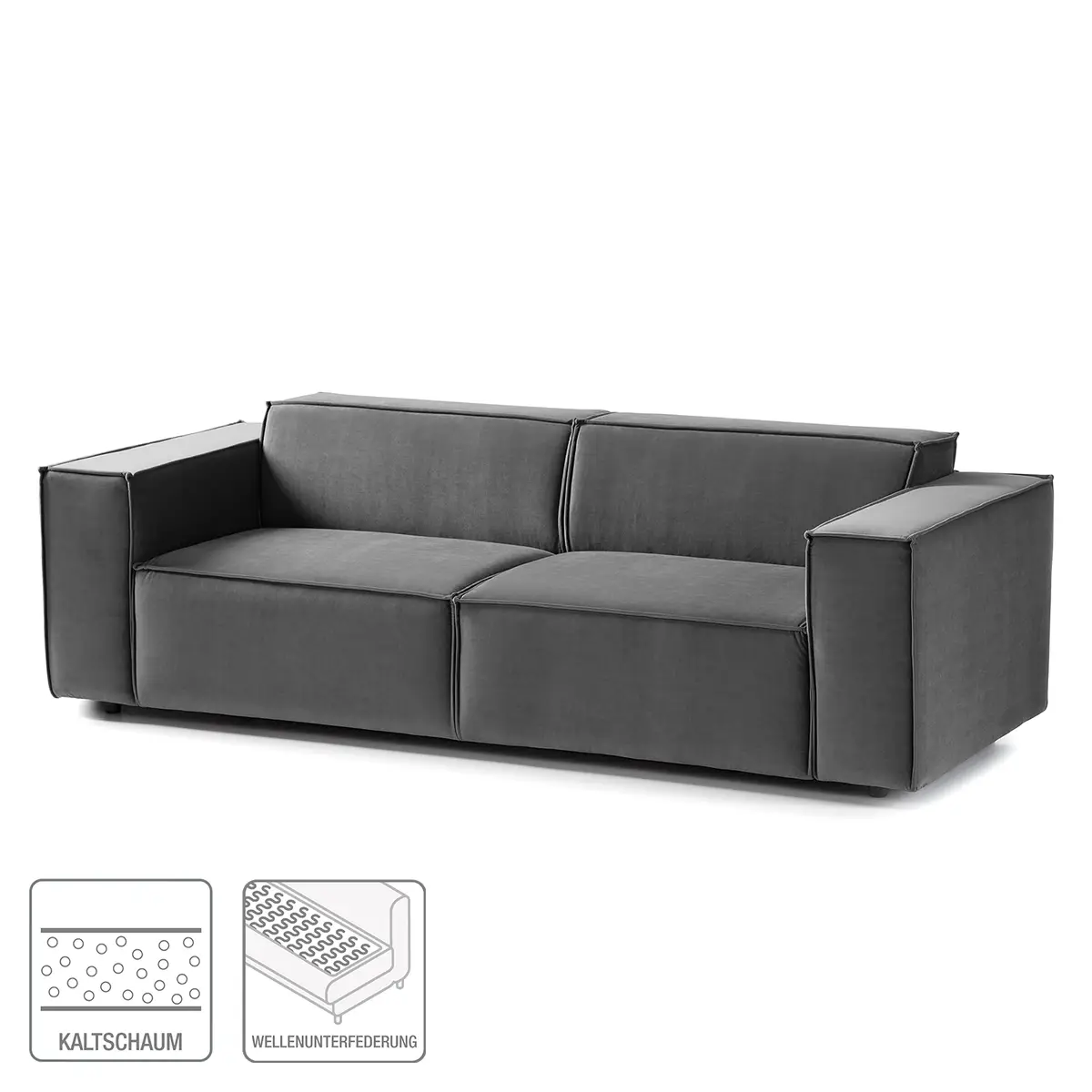 2,5-Sitzer Sofa Grau Samt Shyla | Grau