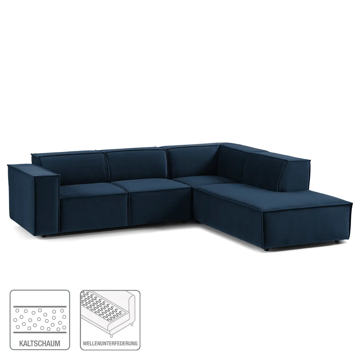 Ecksofa mit Ottomane Shyla | Blau