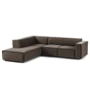 Ecksofa mit Ottomane Samt Shyla | Braun
