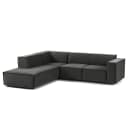 Ecksofa mit Ottomane Grau/Grau Samt Shyla | Grün