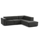 Ecksofa mit Ottomane Grau/Grau Samt Shyla | Grün
