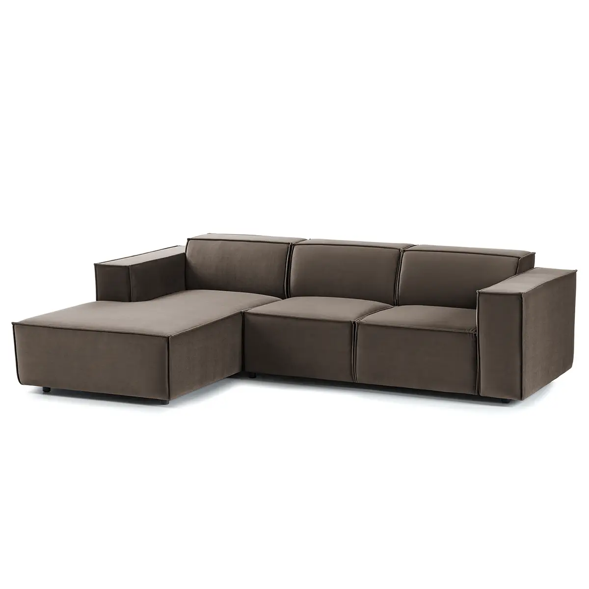Ecksofa mit Longchair Shyla | Braun