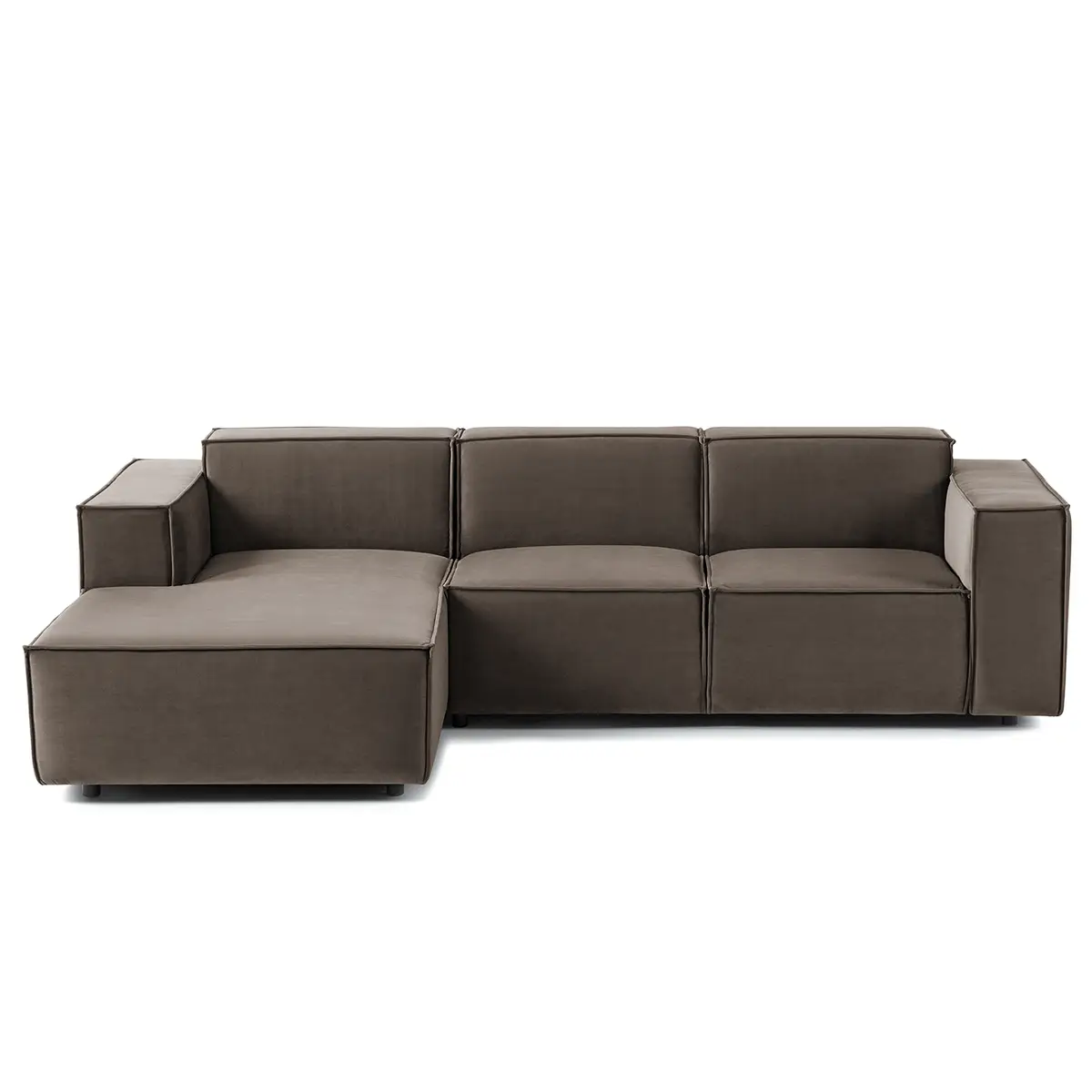 Ecksofa mit Longchair Shyla | Braun