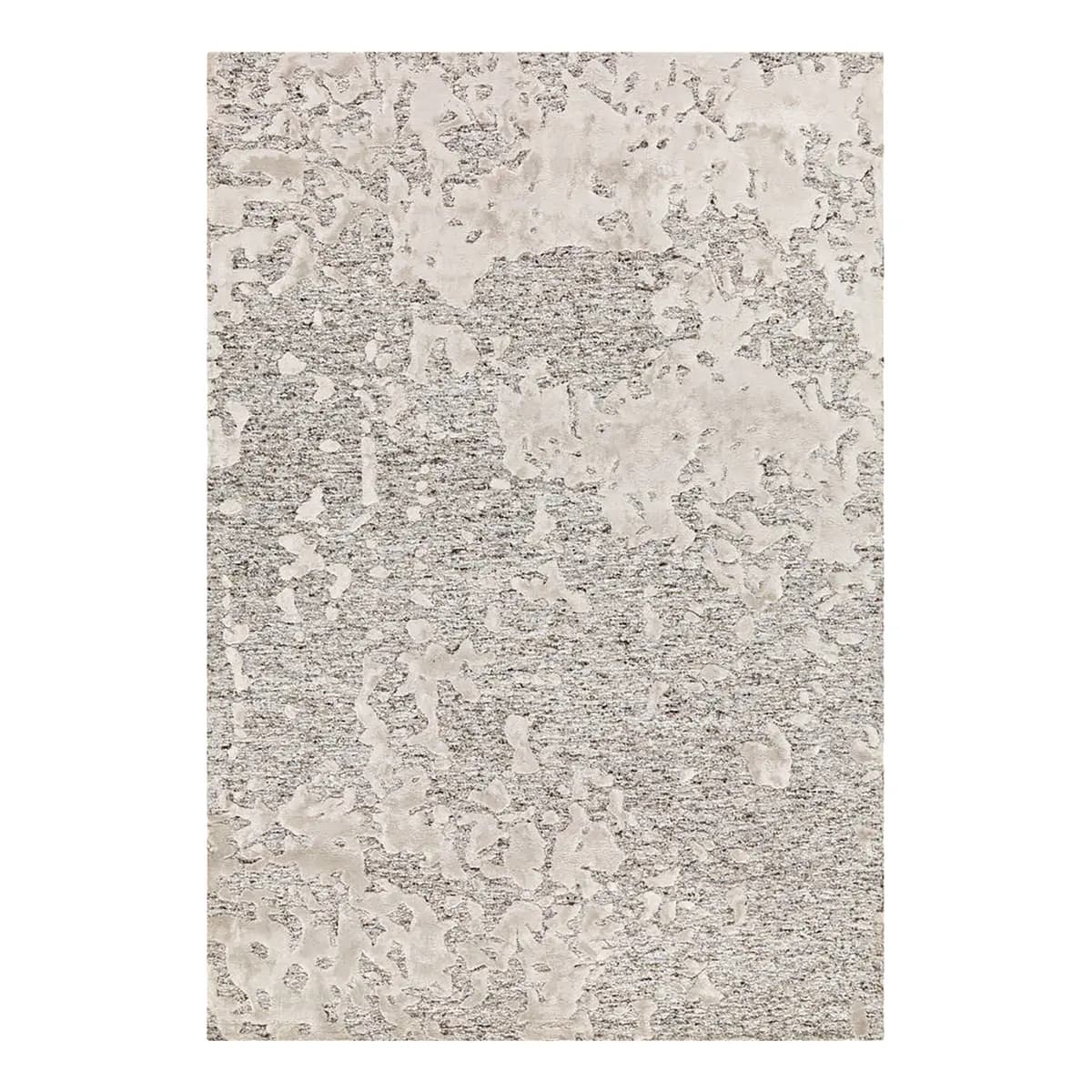 Kurzflorteppich Damast I Weiß 80 x 150cm Wolle | Weiß